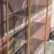 Shelf faux bamboo gold metal