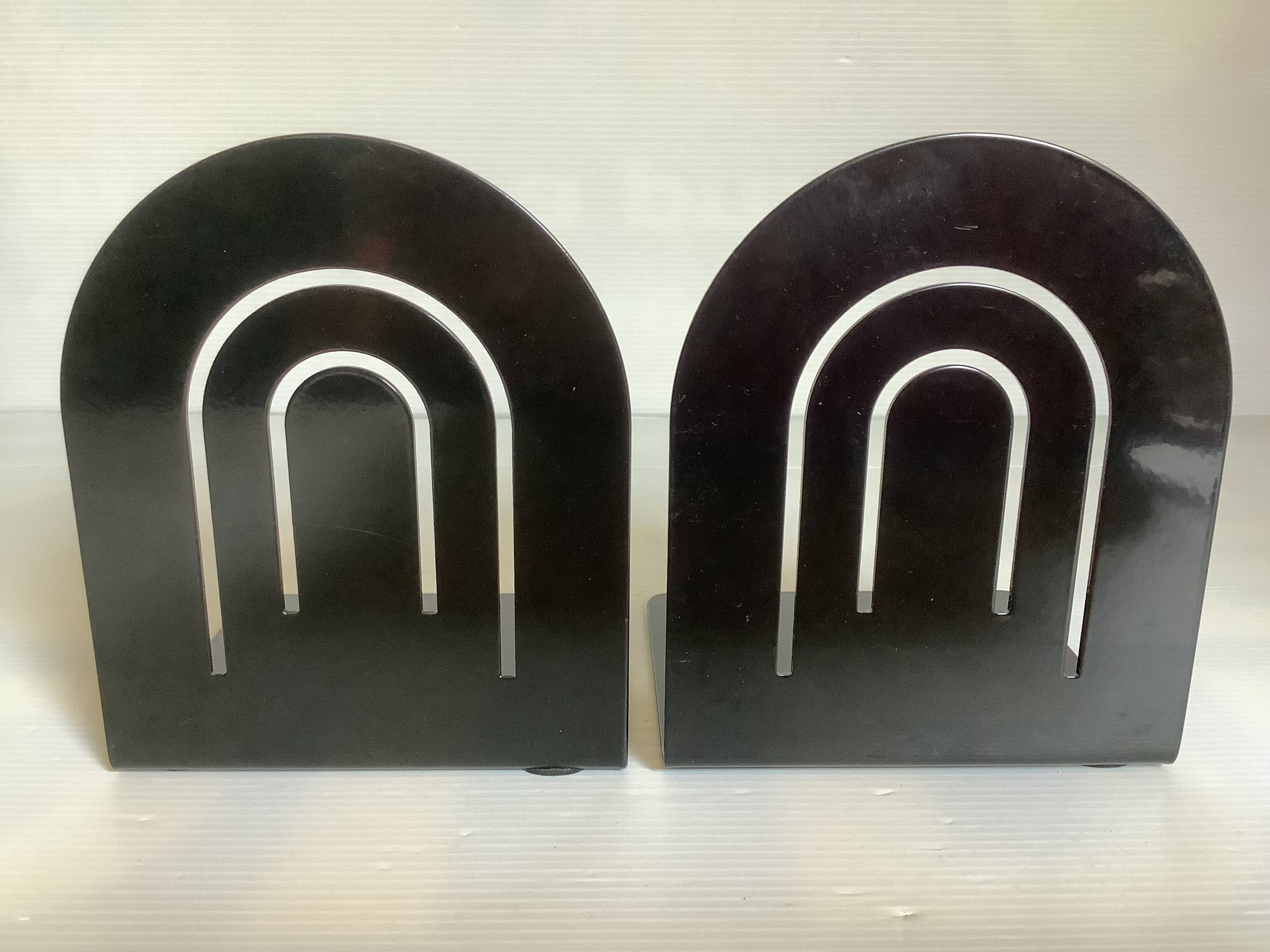 Paire de serre livres métal noir