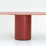 Dining table 'Tobia' in red travertine