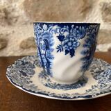 Coffee cup and its English earthenware saucer Mill Stream Johnson Bros