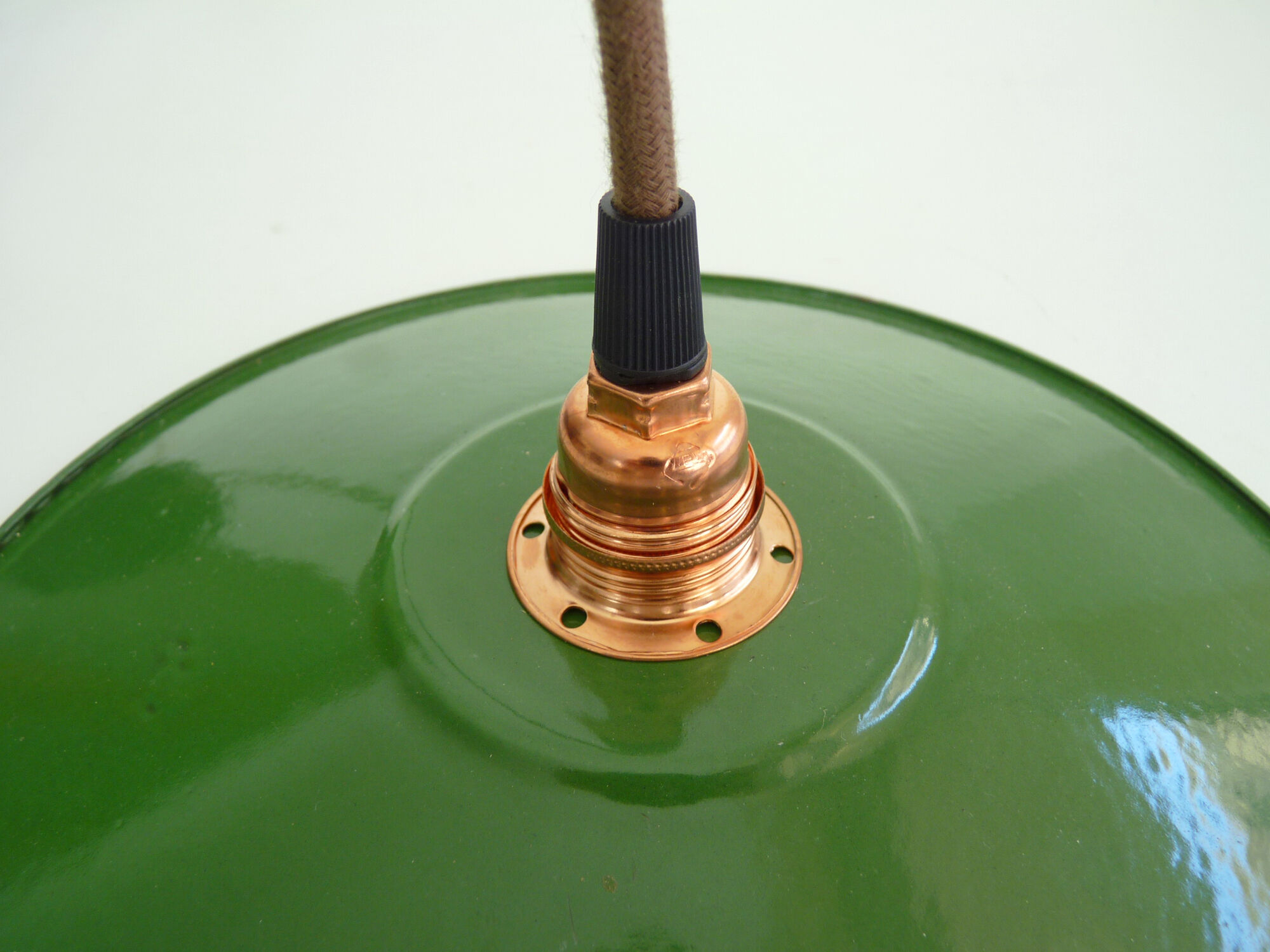 Hanging enamelled sheet plate old green flat, industrial, factory, workshop, garage