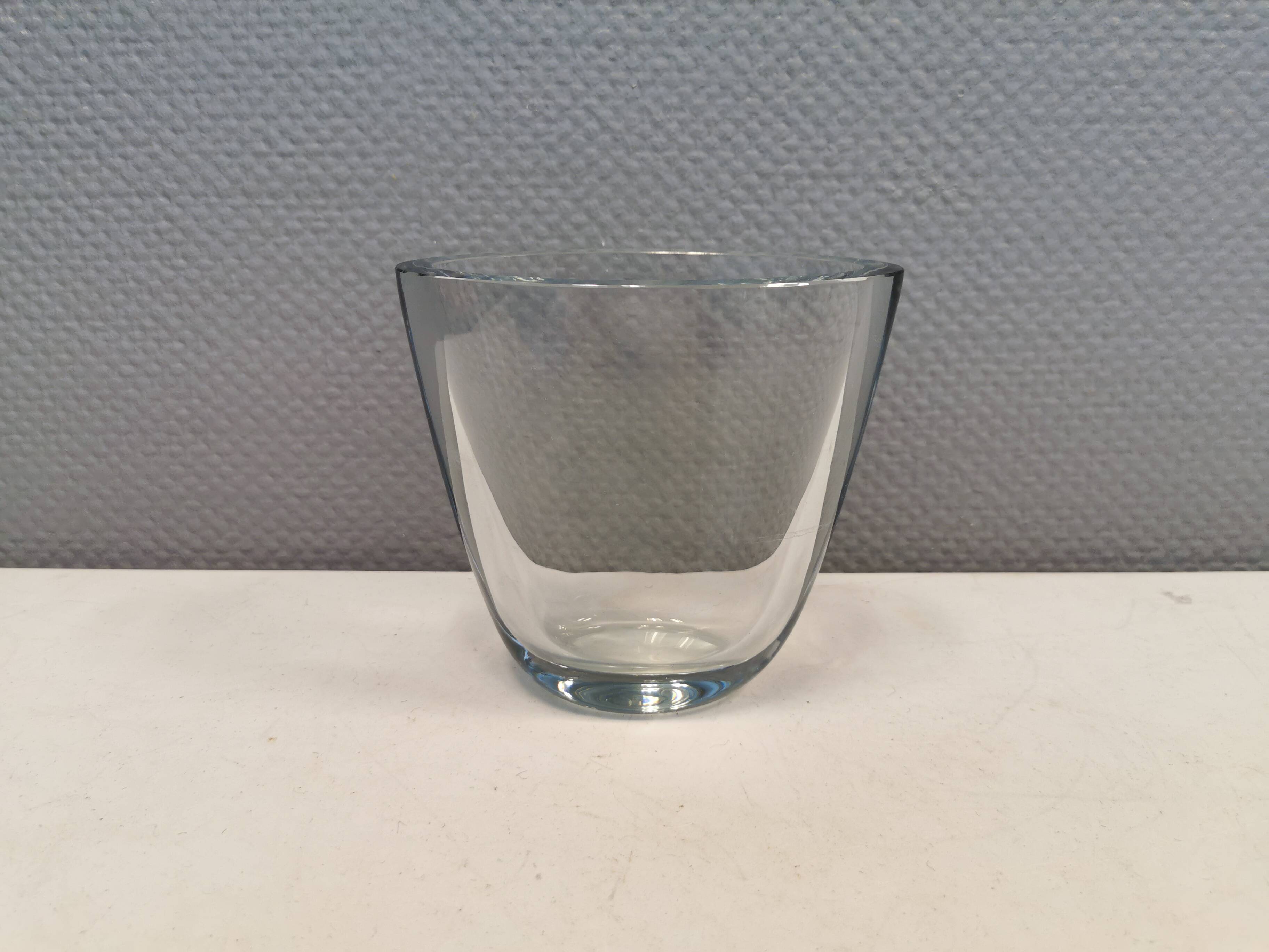 Large and heavy glass vase from Swedish Orrefors Glassworks.