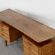 Midcentury Alfred Cox Desk In Walnut And Brass.