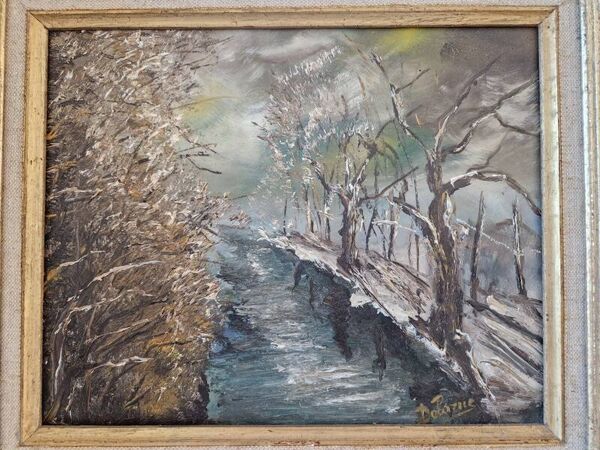 Lucien Delarue (1925-2011) - Huile sur toile - Chemin en Sologne