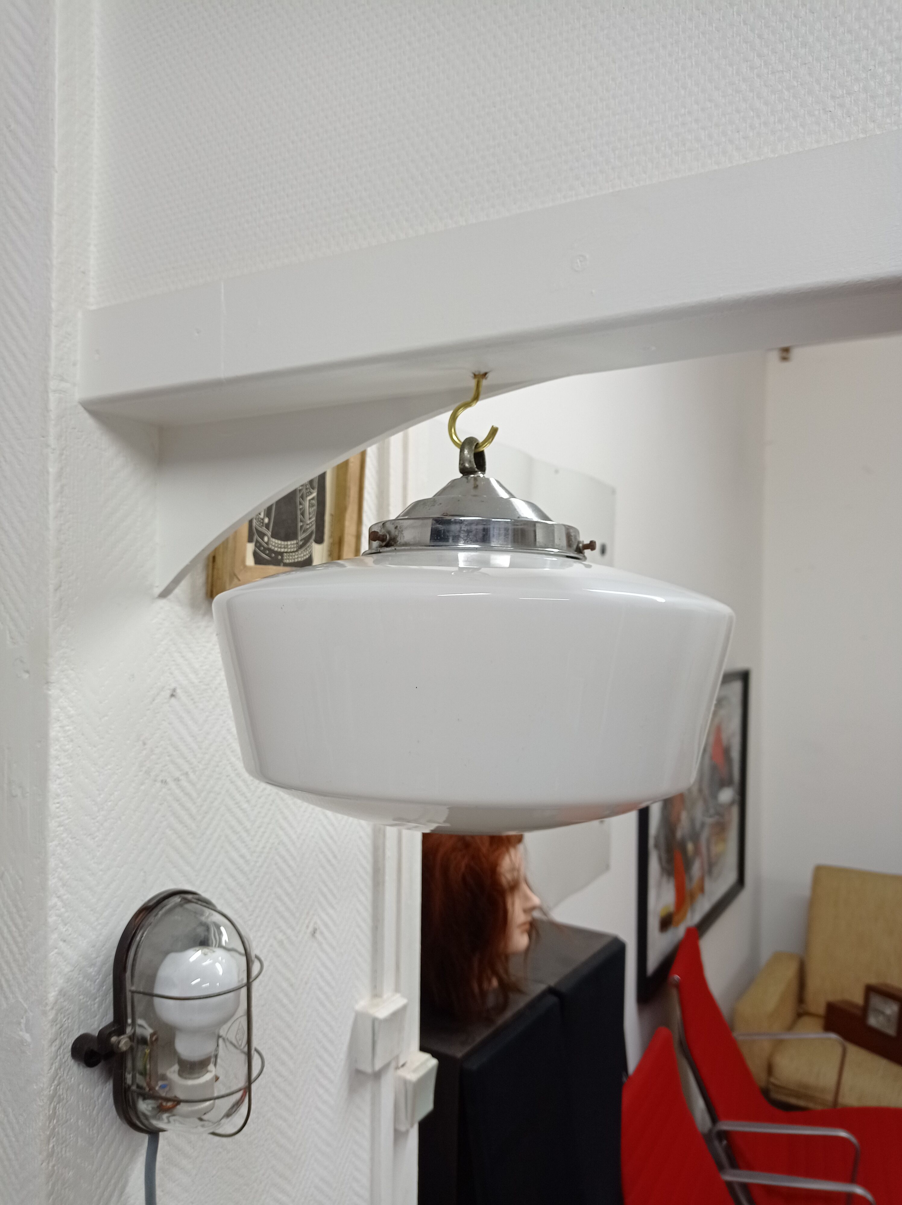Art Deco opaline pendant lamp