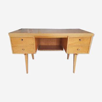 Bureau vintage pieds compas en formica eka-werke années 1950