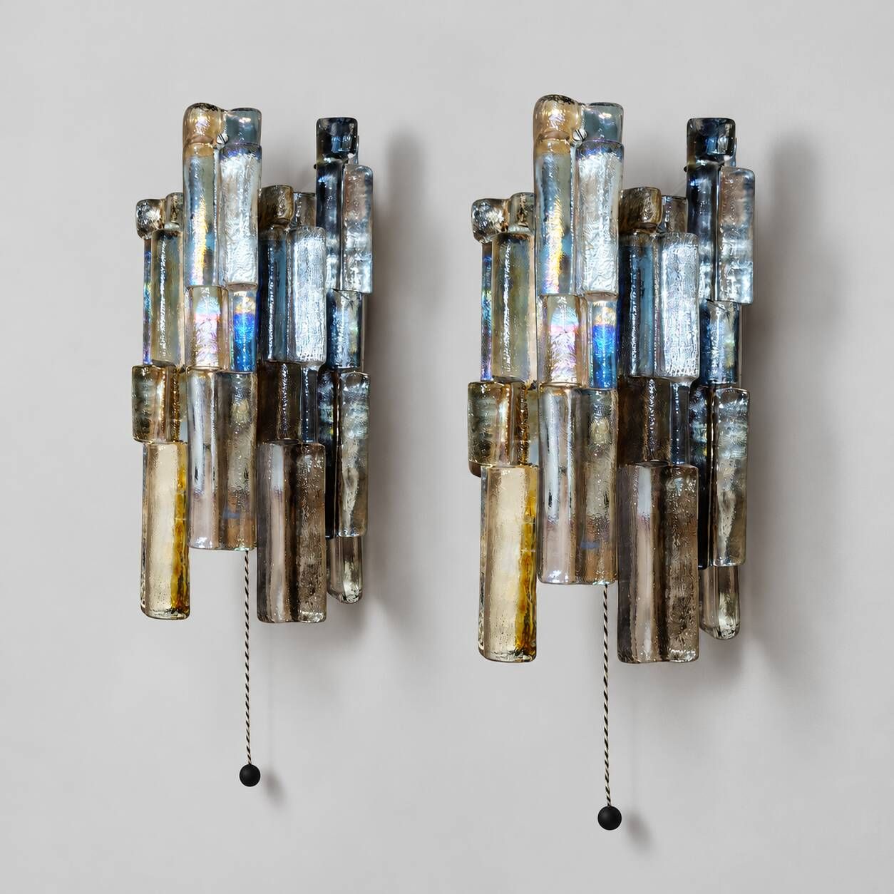Kalmar Glass Sconces Wall Lights, Set of 2, 1960s