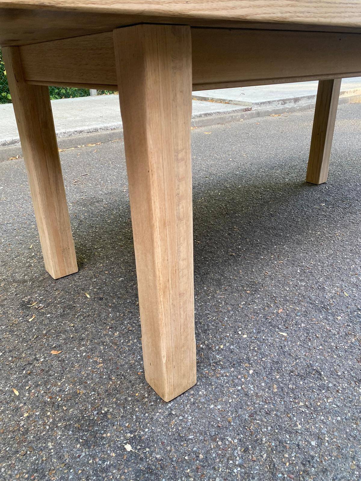 Table à manger de ferme décapée en chêne 1950 - 210cm