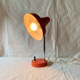 Vintage desk lamp in orange lacquered metal