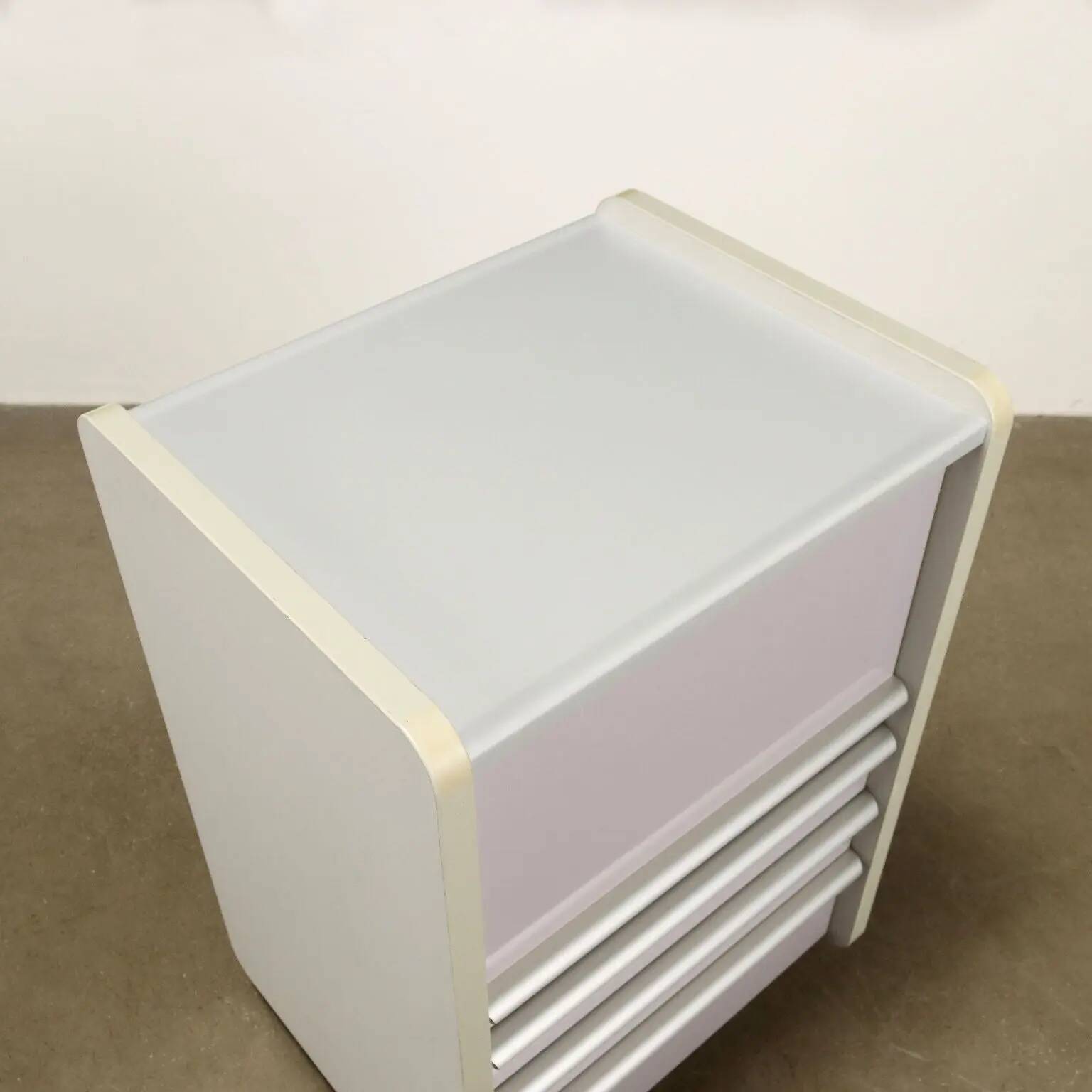 Vintage commode in aluminium and wood, Italy, 1990s.