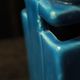 Lampe de table Foo Dog Vintage, céramique turquoise