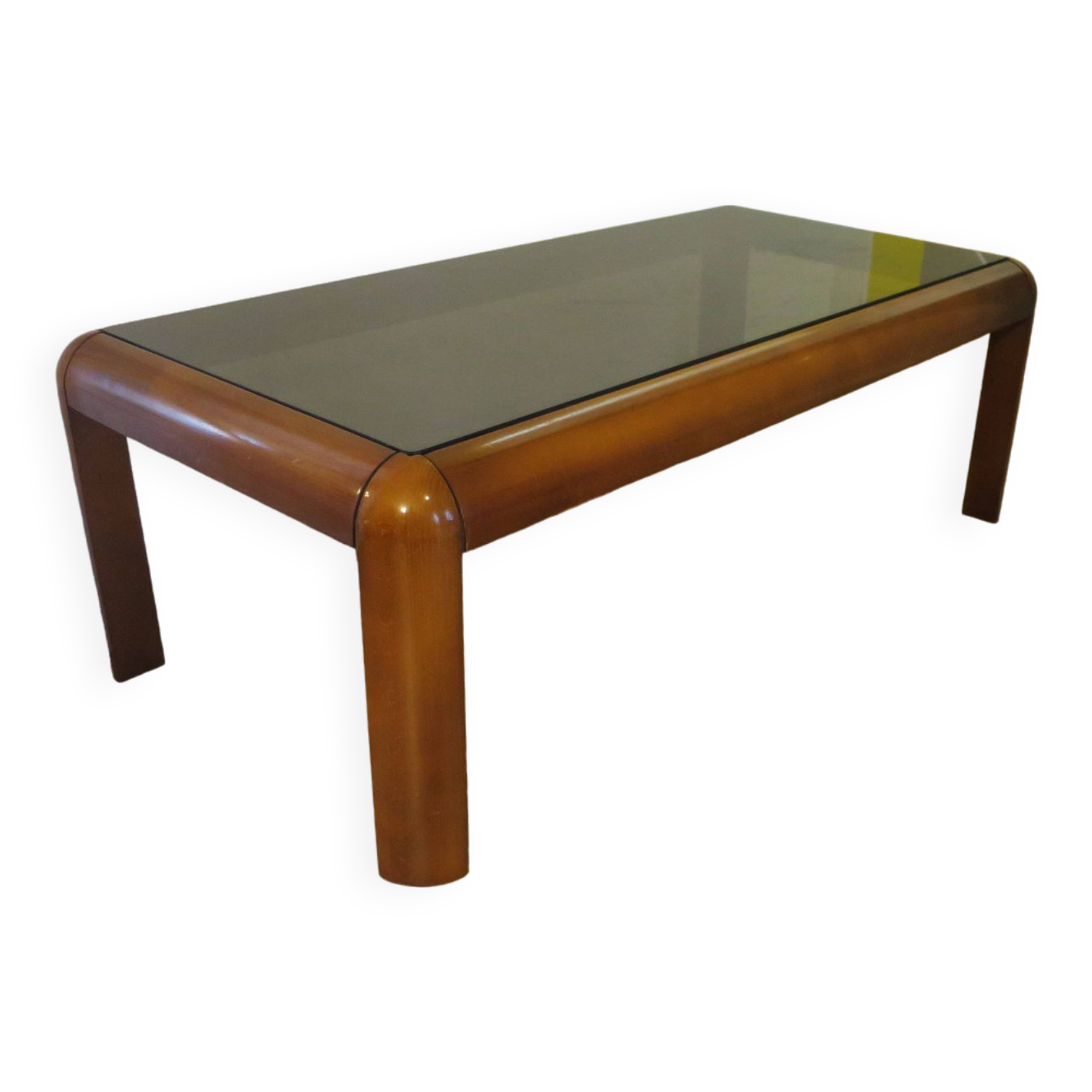 Cherry and glass coffee table