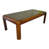 Table basse merisier et verre