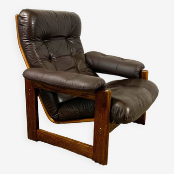 Wenge & Leather Lounge Armchair By Coja, 1981