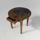 French round sidetable in oak with blue top and beautiful patina, ca. 1850