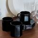 Arcoroc black octagonal coffee set
