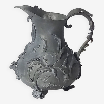 Art Nouveau Pewter Vase-Pitcher