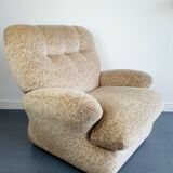 Vintage velvet armchair armrests fins