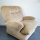 Vintage velvet armchair armrests fins