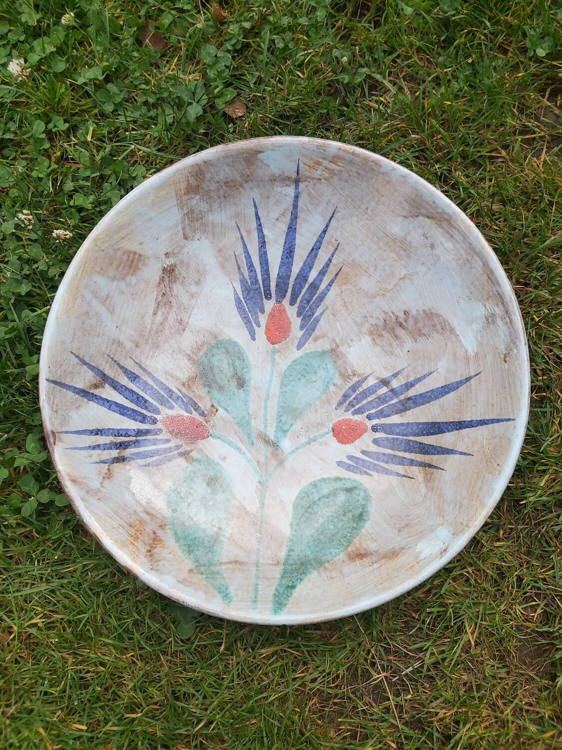 Vallauris ceramic round dish