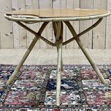 Rattan pedestal table from the 60s