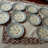 10 plates dessert porcelain of limoges art deco
