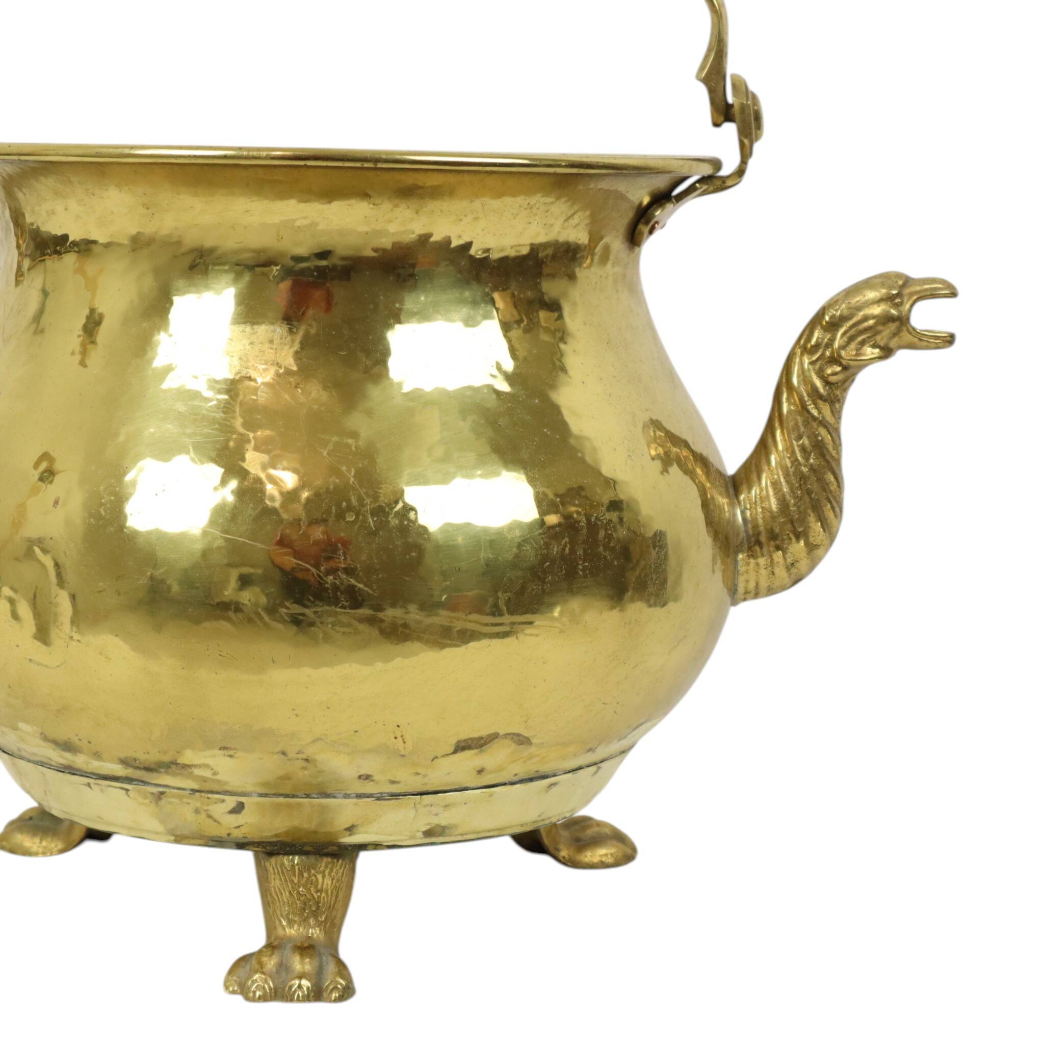 Large Copper Kettle Jardinière Flowerpot Griffin Brass