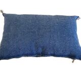 Blue silk pillow, moroccan sabra cushion, handmade cactus silk pillow, berber sabra cushion, pillow throw, moroccan sabra lumbar cushion