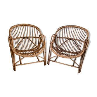 Pair of rattan chairs