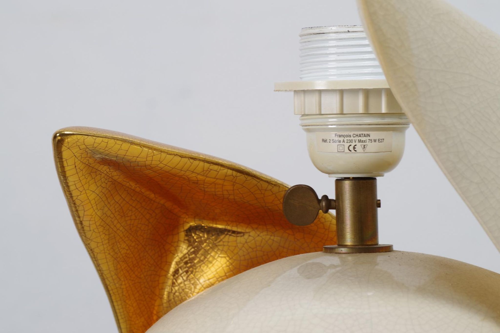 Lampe de bureau vintage florale par Francois Chatain