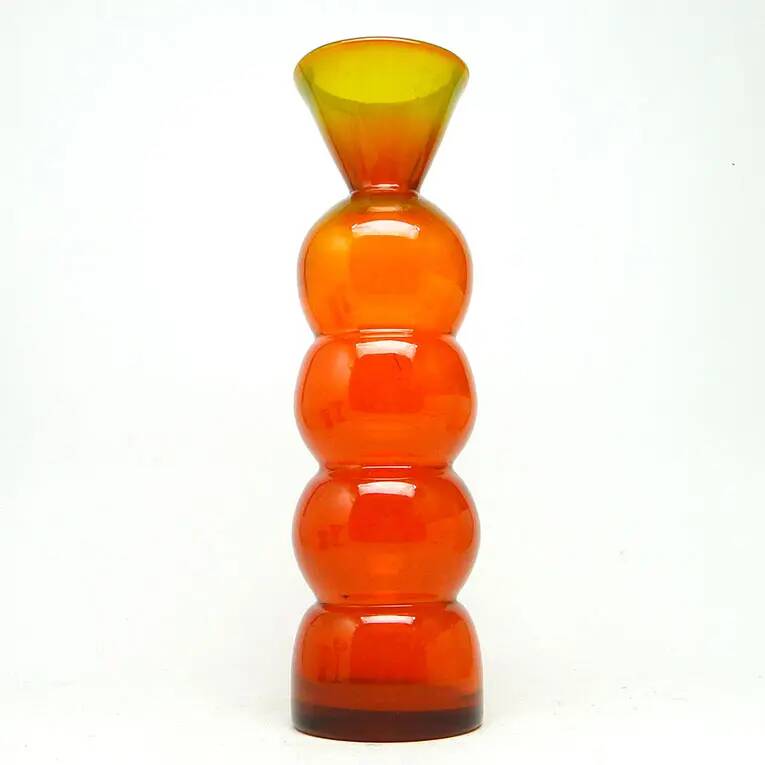 Vase bonhomme de neige, postmodernisme, verre, conçu par K. Krawczyk, Pologne, années 1970