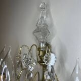 Applique XIXe siècle, bronze et pampilles en cristal