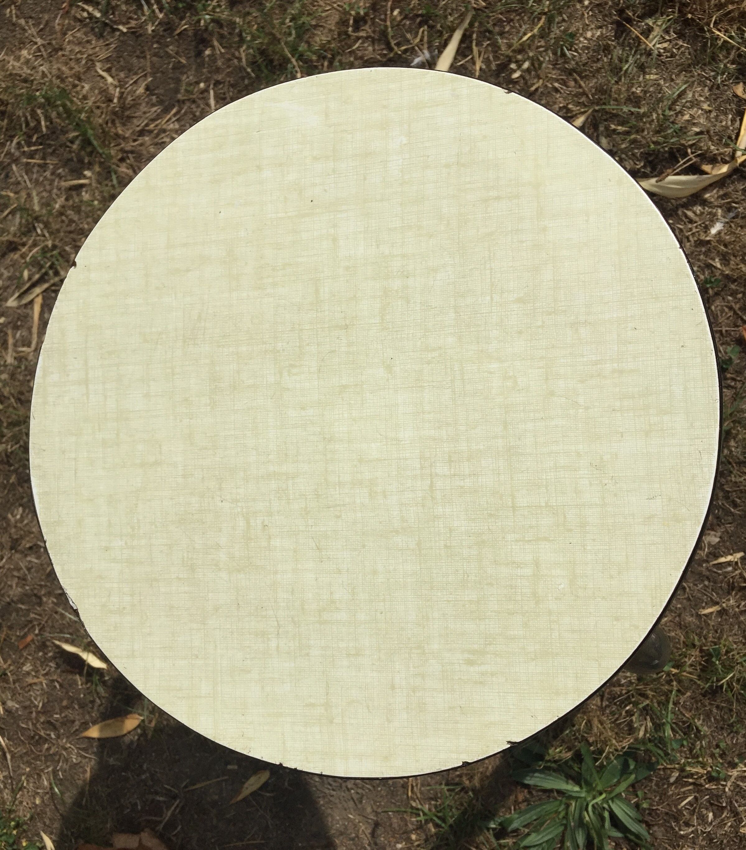 Yellow flave vintage formica stool