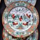 Set of 6 vintage Chinese porcelain plates from Macau (1970) hand painted
