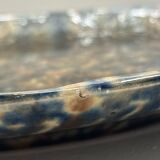 Grand plat fleuri bleu