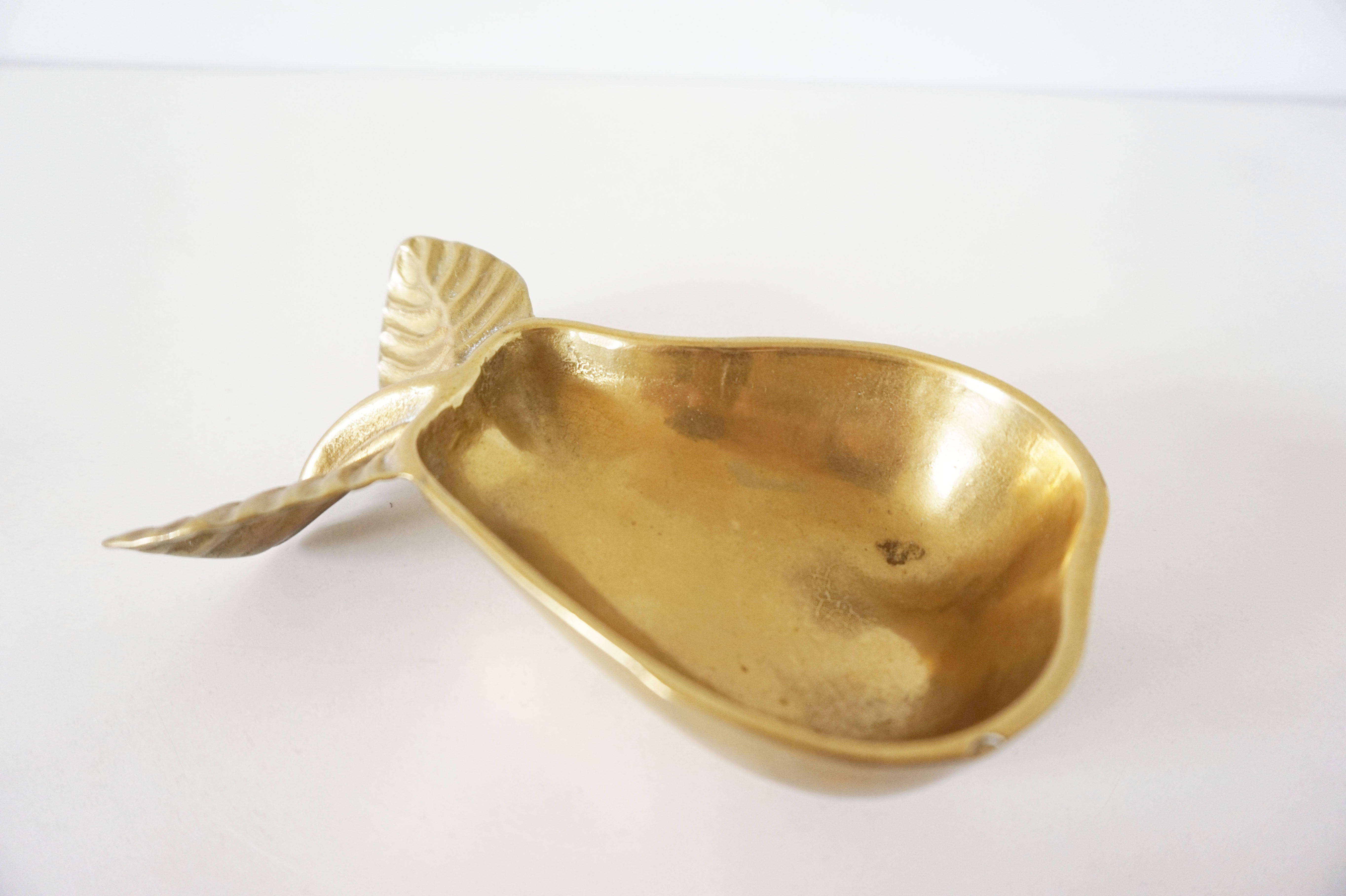 Brass pear trinket bowl