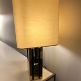 Lampe en laiton doré et noir années 70