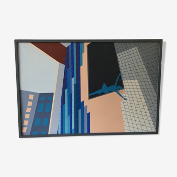 Acrylic skyscraper on canvas