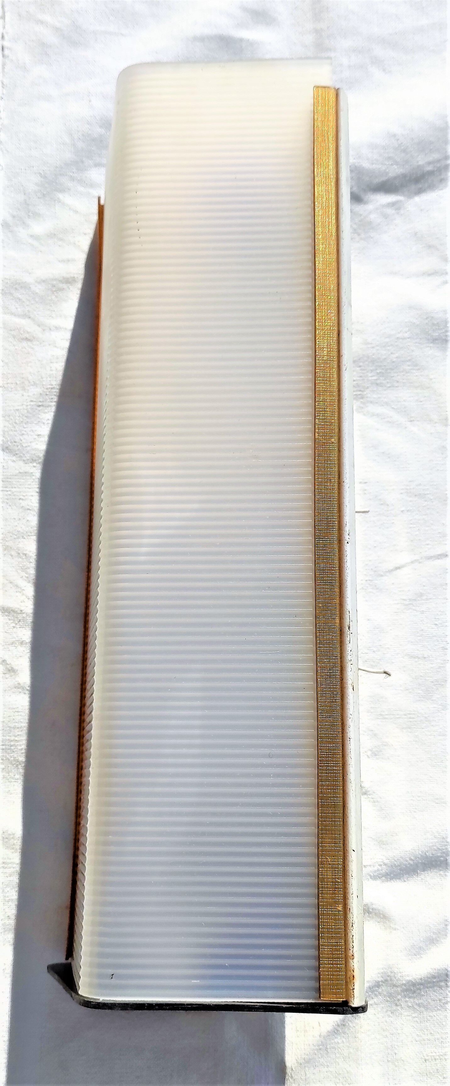 Perspex angle sconces and white lacquered metal with double lamp 1 pair