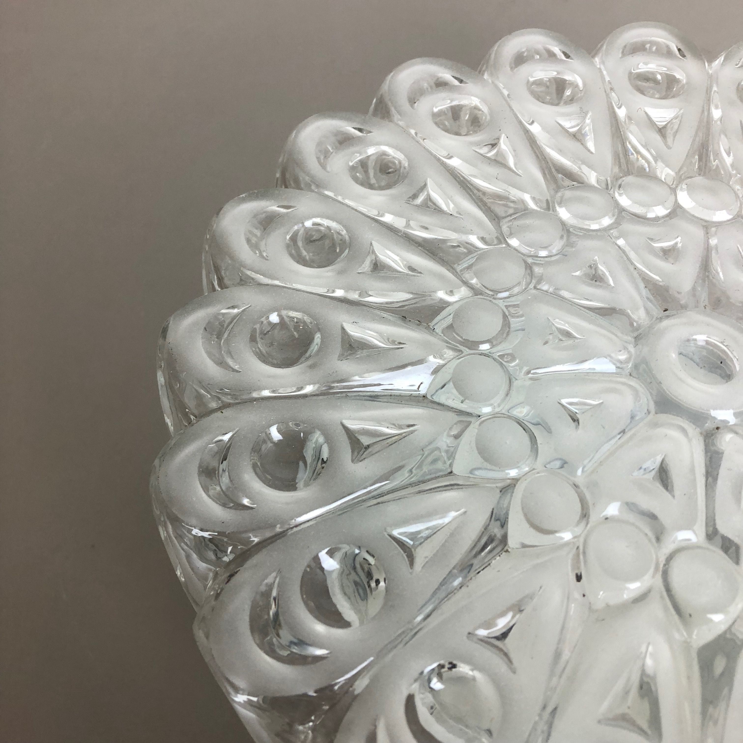 Modernist Floral Glass Wall Light Sconce Made by Hillebrand, Germany, 1970s
