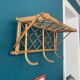 Rattan wall coat rack