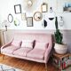 Vintage pink velvet bench sofa, 1960