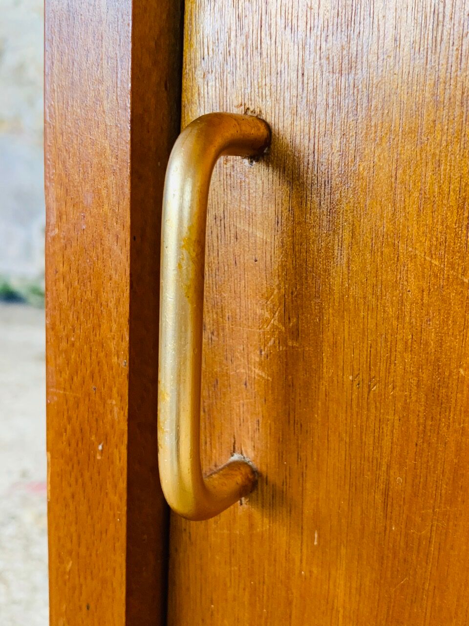 Vintage secretary on feet compass Scandinavian style, circa 50's