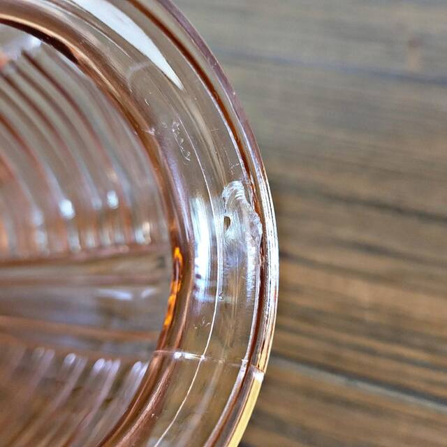 Art Deco style vase in salmon-colored glass