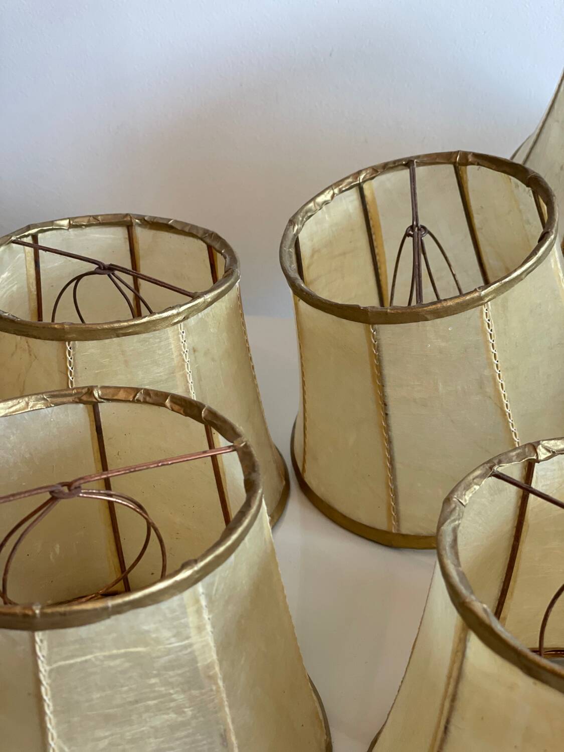 7 leather lampshades, 1960-1970