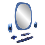 Cobalt blue bathroom set, attributed to Fontana Arte, 1970.