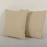 Turkish handwoven unique white hemp kilim pillow covers