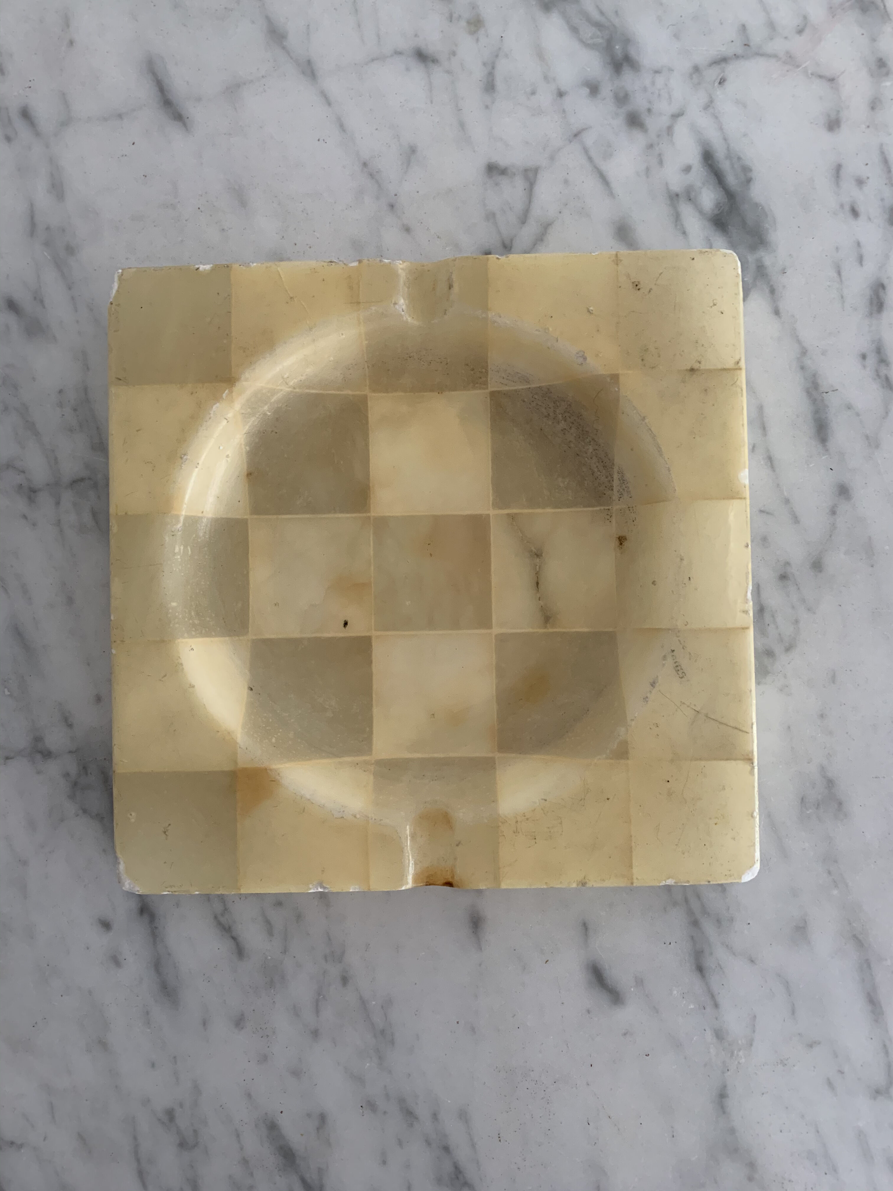 Vintage yellow square alber ashtray tiles