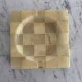 Cendrier albâtre carré vintage jaune carreaux