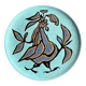Display plate by Jean Lurçat in blue glazed ceramic